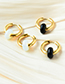 Fashion Black Copper Geometric Natural Stone Ear Ring