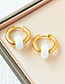 Fashion Black Copper Geometric Natural Stone Ear Ring