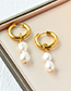 Fashion A Pearl Copper Geometric Pearl Earrings