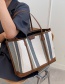 Fashion Khaki Large Capacity Striped Handbag