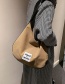 Fashion Khaki Large-capacity Patch Portable Canvas Bag