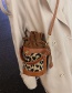 Fashion Coffee Color Pu Leopard Print Beam Top Large Capacity Bucket Bag