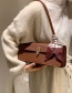 Fashion Khaki Portable Silk Scarf Lock Baguette