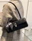 Fashion Black Hand-held Silk Scarf Lock Baguette