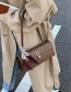 Fashion Brown Hand-held Silk Scarf Lock Baguette