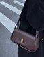 Fashion Sandalwood Coffee Pu Flap Crossbody Bag