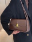 Fashion Flax Brown Pu Flap Crossbody Bag