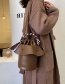 Fashion Brown Large-capacity Drawstring Silk Scarf Portable Ruffle Crossbody Bag
