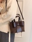 Fashion Coffee Color Leather Bow Plush Crossbody Bag