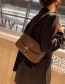 Fashion Brown Frosted Lock Crossbody Bag