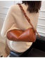 Fashion Coffee Color Twisted Portable Cylinder Messenger Bag