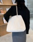 Fashion Temperament White Large Capacity Plush Shoulder Bag