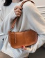 Fashion Caramel Brown Wide Shoulder Strap Rivet Portable Messenger Bag