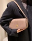 Fashion Brown Solid Color Flap Shoulder Bag