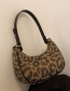Fashion Brown Leopard Print Crescent Shoulder Bag