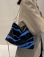 Fashion Blue Contrast Plush Print Shoulder Bag