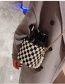 Fashion Black Check Pattern Beam Mouth Square Pearl Portable Messenger Bag