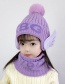 Fashion Pink Wool Letter Knitted Wool Ball Wing Pullover Hat