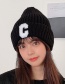 Fashion Black Letter Embroidery Woolen Knit Beanie