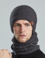 Fashion Grey Woolen Knitted Label Scarf Set
