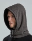 Fashion Grey Fleece Hooded Scarf Mask Set
