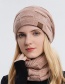 Fashion Pink Woolen Knitted Label Scarf Hat Set
