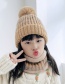 Fashion Child Khaki Two-piece Woolen Knitted Woolen Ball Cap And Scarf
