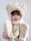 Fashion Grey Plush Hat Scarf And Gloves All-in-one Suit With Ears