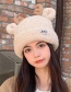 Fashion Beige Christmas Antlers Knitted Wool Beanie