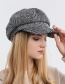Fashion Coffee Color Striped Knitted Octagonal Beret