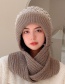 Fashion Adult Skin Red All-in-one Set Of Knitted Woolen Cap And Scarf