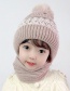 Fashion Adult Pink Woolen Knitted Cap And Scarf All-in-one Suit