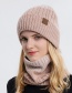 Fashion Two-color (caramel) Woolen Knitted Flanging Cap And Scarf Set