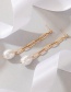 Fashion Gold Color Alloy Buckle Chain Pearl Earrings