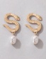 Fashion Gold Color Alloy Snake Pearl Earrings