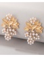 Fashion 3# Alloy Diamond Flower Claw Chain Tassel Earrings