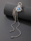 Fashion 3# Alloy Diamond Flower Claw Chain Tassel Earrings