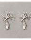 Fashion Silver Color Alloy Inlaid Drop Diamond Geometric Stud Earrings