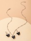 Fashion Pink Alloy Acrylic Butterfly Earring Necklace Set