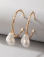 Fashion Gold Color Alloy Geometric Circle Pearl Earrings