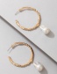 Fashion Gold Color Alloy Geometric Circle Pearl Earrings