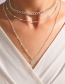 Fashion Gold Color Multilayer Necklace With Alloy Geometric Plaque Letters