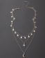 Fashion Silver Color Alloy Water Drop Disc Tassel Xingyue Multilayer Necklace