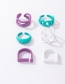 Fashion Color Alloy Spray Paint Chain Horn Opening Ring Set