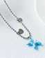 Fashion Dark Blue Alloy Round Bead Chain Puppy Necklace