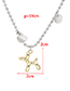 Fashion Blue Alloy Round Bead Chain Puppy Necklace