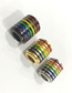 Fashion Black Pendant + Black Cross Chain Titanium Steel Cylindrical Six-color Rainbow Necklace