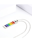Fashion 60cm Wave Bead Chain (without Pendant) Titanium Steel Rainbow Round Bead Chain Necklace
