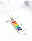 Fashion Pendant Titanium Steel Lettering Rainbow Accessories