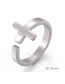 Fashion Silver Color Stainless Steel Cross Open Ring
